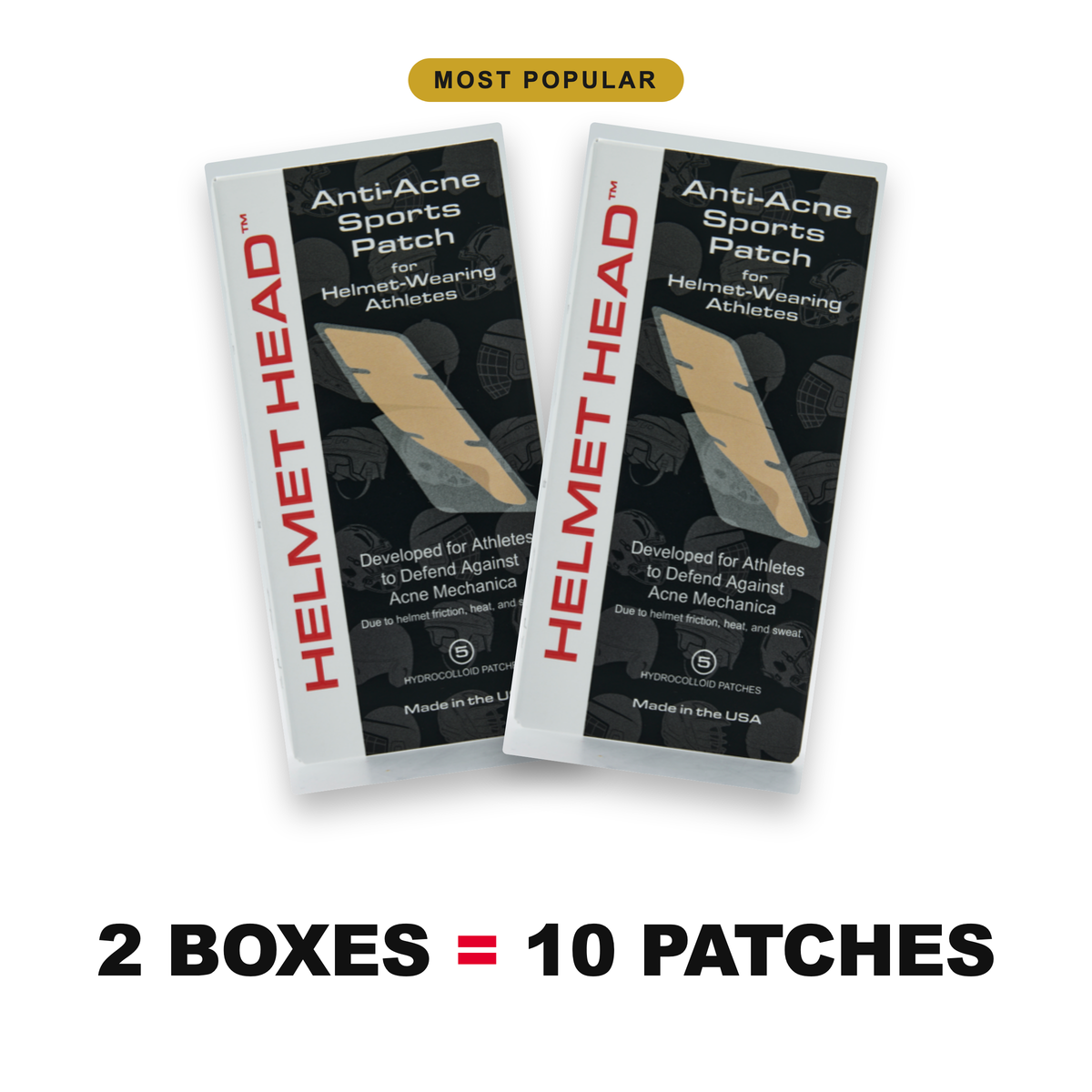 Helmet Head Anti-Acne Sports Patch - 2 Pack