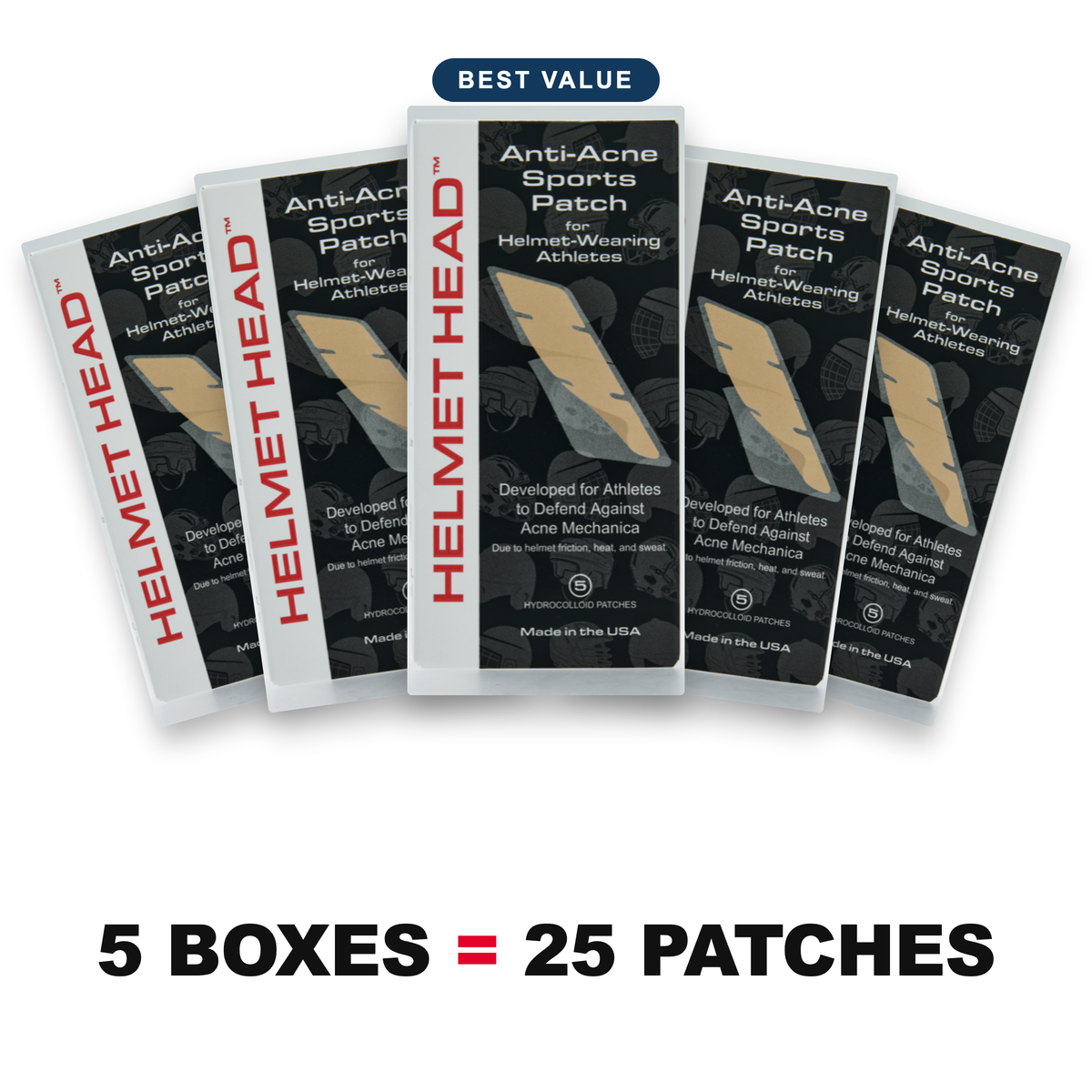Helmet Head Anti-Acne Sports Patch - 5 Pack